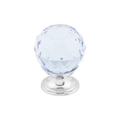 Light Blue Crystal Knob ( Brass | Polished Chrome - Crystal Collection ) | Manufactured Globally