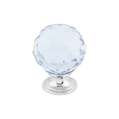 Light Blue Crystal Knob ( Brass | Polished Chrome - Crystal Collection ) | Manufactured Globally