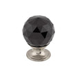 Black Crystal Knob ( Brass | Brushed Satin Nickel - Crystal Collection ) | Manufactured Globally