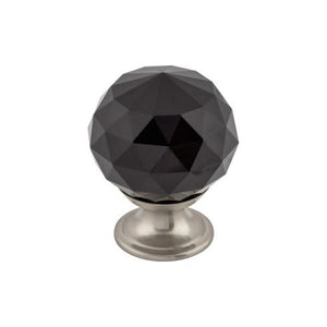 Black Crystal Knob ( Brass | Brushed Satin Nickel - Crystal Collection ) | Manufactured Globally