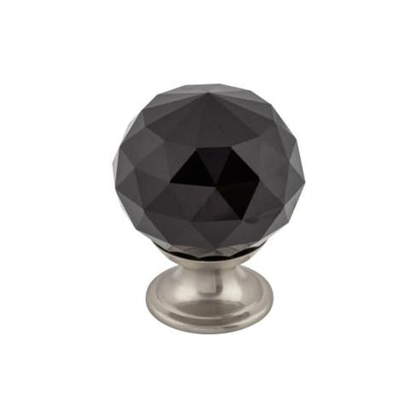Black Crystal Knob ( Brass | Brushed Satin Nickel - Crystal Collection ) | Manufactured Globally