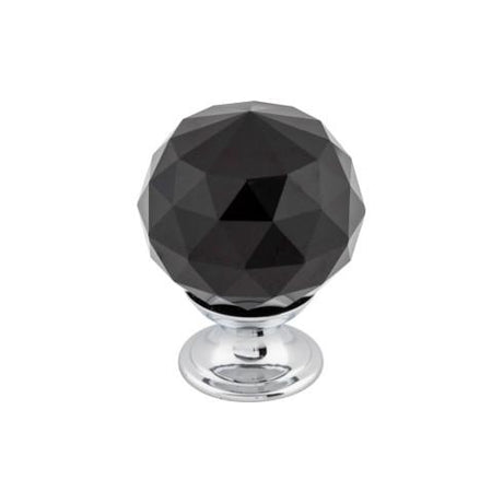 Black Crystal Knob ( Brass | Polished Chrome - Crystal Collection ) | Manufactured Globally