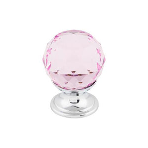 Pink Crystal Knob ( Brass | Polished Chrome - Crystal Collection ) | Manufactured Globally