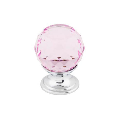 Pink Crystal Knob ( Brass | Polished Chrome - Crystal Collection ) | Manufactured Globally