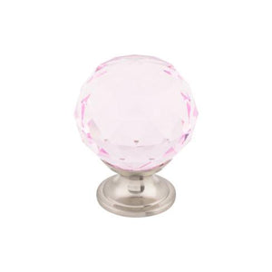 Pink Crystal Knob ( Brass | Brushed Satin Nickel - Crystal Collection ) | Manufactured Globally