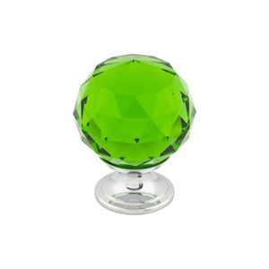 Green Crystal Knob ( Brass | Polished Chrome - Crystal Collection ) | Manufactured Globally