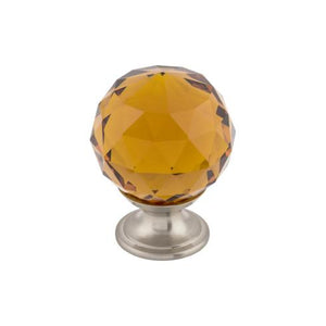 Wine Crystal Knob ( Brass | Brushed Satin Nickel - Crystal Collection ) | Manufactured Globally