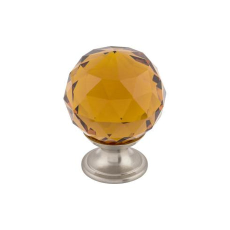 Wine Crystal Knob ( Brass | Brushed Satin Nickel - Crystal Collection ) | Manufactured Globally