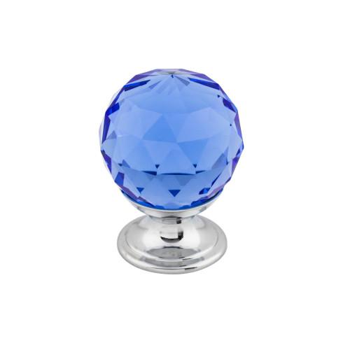 Blue Crystal Knob ( Brass | Polished Chrome - Crystal Collection ) | Manufactured Globally