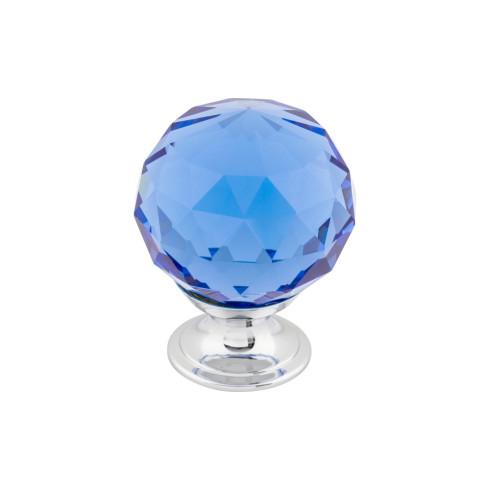 Blue Crystal Knob ( Brass | Polished Chrome - Crystal Collection ) | Manufactured Globally