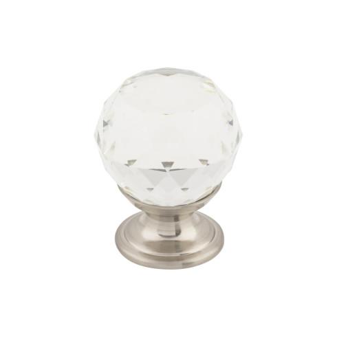 Clear Crystal Knob ( Brass | Brushed Satin Nickel - Crystal Collection ) | Manufactured Globally