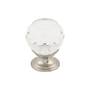 Clear Crystal Knob ( Brass | Brushed Satin Nickel - Crystal Collection ) | Manufactured Globally