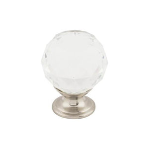 Clear Crystal Knob ( Brass | Brushed Satin Nickel - Crystal Collection ) | Manufactured Globally