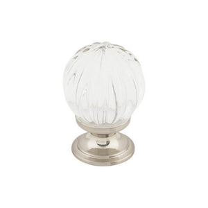 Clear Melon Crystal Knob ( Brass | Brushed Satin Nickel - Crystal Collection ) | Manufactured Globally