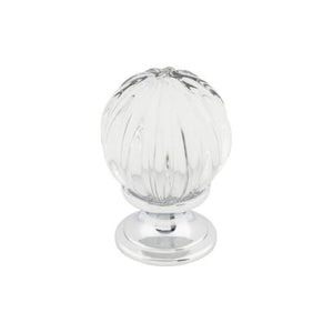 Clear Melon Crystal Knob ( Brass | Polished Chrome - Crystal Collection ) | Manufactured Globally