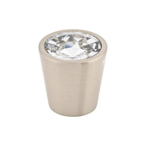 Clear Crystal Center Knob ( Brass | Brushed Satin Nickel - Crystal Collection ) | Manufactured Globally