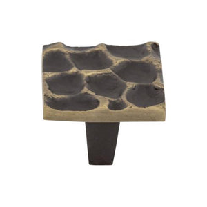 Cobblestone Square Knob ( Brass | Brass Antique - Cobblestone Collection ) | Manufactured Globally