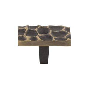 Cobblestone Rectangle Knob ( Brass | Brass Antique - Cobblestone Collection ) | Manufactured Globally