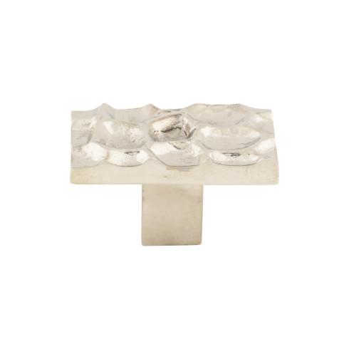 Cobblestone Rectangle Knob ( Brass | Polished Nickel - Cobblestone Collection ) | Manufactured Globally