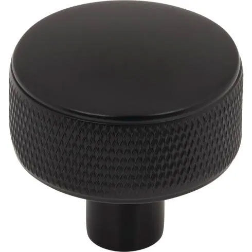 Burnham Round Knob ( Steel | Flat Black - Garrison Collection ) | Manufactured Globally