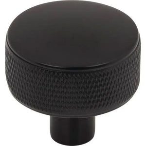 Burnham Round Knob ( Steel | Flat Black - Garrison Collection ) | Manufactured Globally