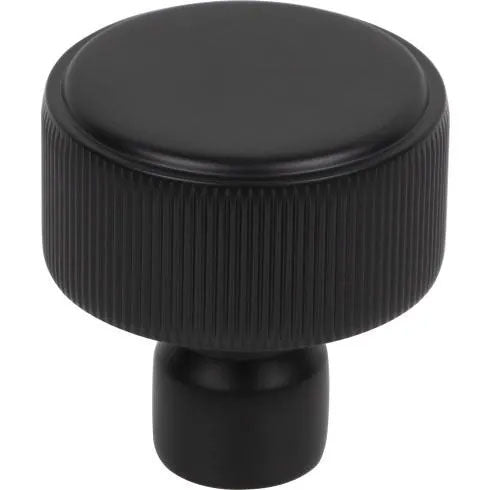 Dempsey Round Knob ( Steel | Flat Black - Garrison Collection ) | Manufactured Globally