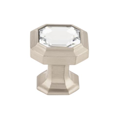 Crystal Emerald Knob ( Zinc Alloy | Brushed Satin Nickel - Chareau Collection ) | Manufactured Globally