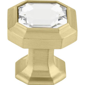 Crystal Emerald Knob ( Zinc Alloy | Honey Bronze - Chareau Collection ) | Manufactured Globally