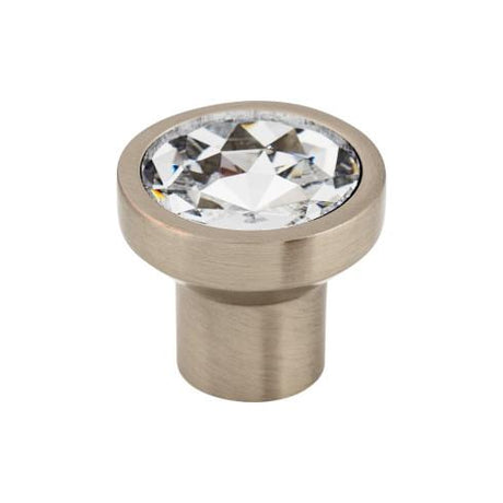 Wentworth Crystal Round Knob ( Zinc Alloy | Brushed Satin Nickel - Barrington Collection ) | Manufactured Globally