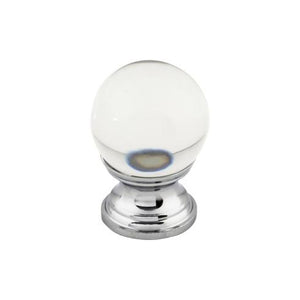 Clarity Clear Glass Round Knob ( Zinc Alloy | Polished Chrome - Serene Collection ) | Manufactured Globally