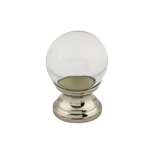 Clarity Clear Glass Round Knob ( Zinc Alloy | Polished Nickel - Serene Collection ) | Manufactured Globally