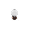 Clarity Clear Glass Round Knob ( Zinc Alloy | Oil Rubbed Bronze - Serene Collection ) | Manufactured Globally