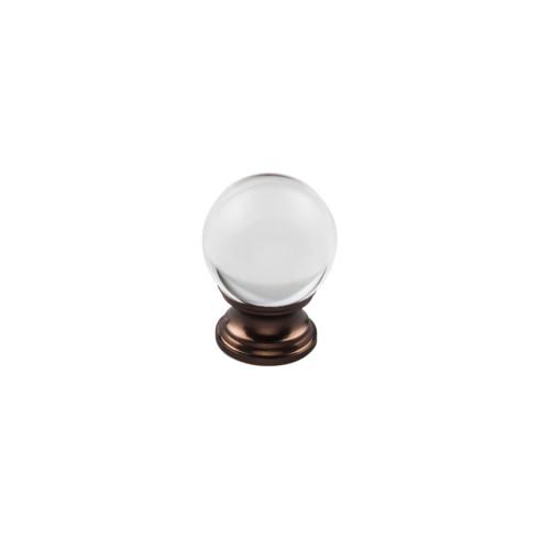 Clarity Clear Glass Round Knob ( Zinc Alloy | Oil Rubbed Bronze - Serene Collection ) | Manufactured Globally
