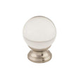 Clarity Clear Glass Round Knob ( Zinc Alloy | Brushed Satin Nickel - Serene Collection ) | Manufactured Globally