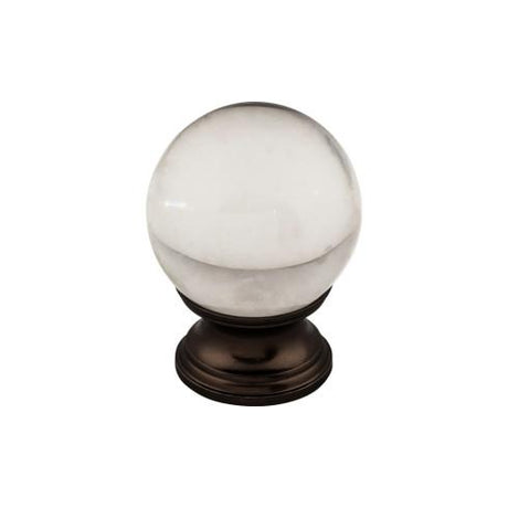 Clarity Clear Glass Round Knob ( Zinc Alloy | Oil Rubbed Bronze - Serene Collection ) | Manufactured Globally