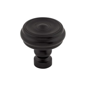 Brixton Button Knob ( Zinc Alloy | Flat Black - Devon Collection ) | Manufactured Globally