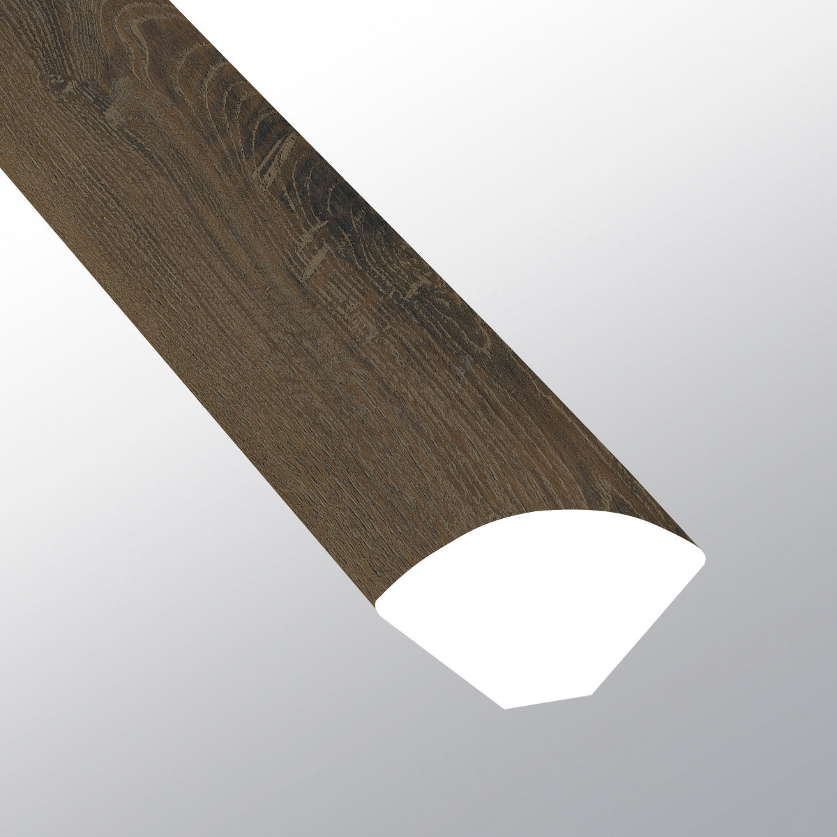 Barrel (Cuarto de círculo [Madera • Mate • Oscuro] - LVT * Molduras de vinilo de lujo) | 5/8" X 3/4" X 94"