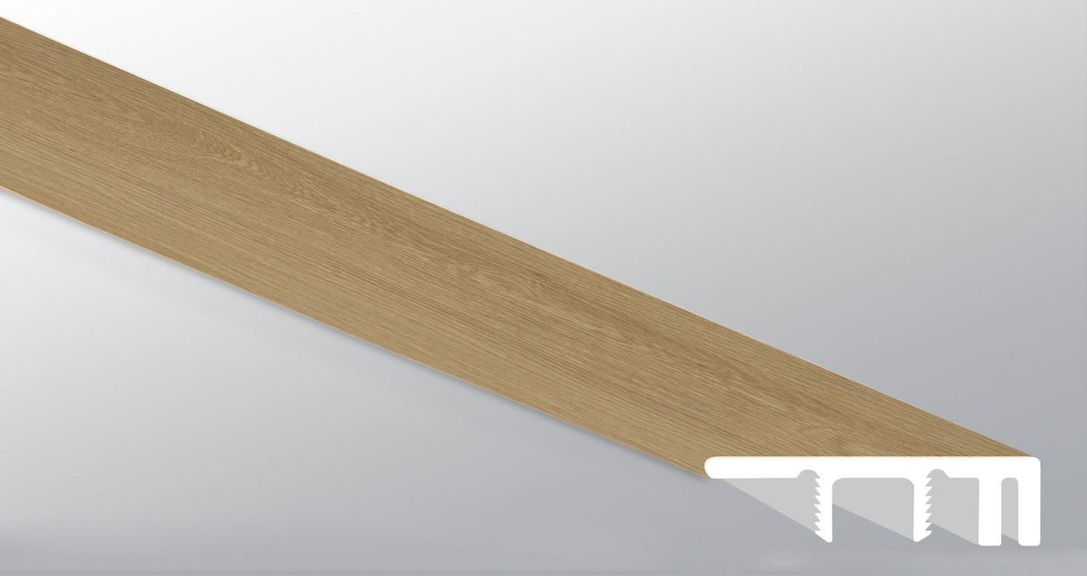 Bayside Buff (TAPA DE EXTREMO GRANDE [Madera • Mate • Mediana] - LVT * MOLDURA DE VINILO DE LUJO) | 1 1/2" X 1/2" X 94"