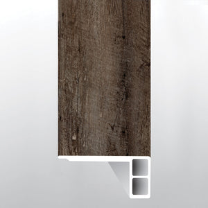 Bembridge (CANAL DE ESCALÓN AL RAS CON BORDE RELAJADO [Madera • Mate • Oscuro] - LVT * MOLDURA DE VINILO DE LUJO) | 6,95 cm x 1,95 cm x 243 cm