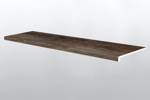 Bembridge (PELDAÑO DE ESCALERA CON BORDE SUAVIZADO [Madera • Mate • Oscuro] - LVT * MOLDURA DE VINILO DE LUJO) | 3,8 cm x 6,3 cm x 119,5 cm
