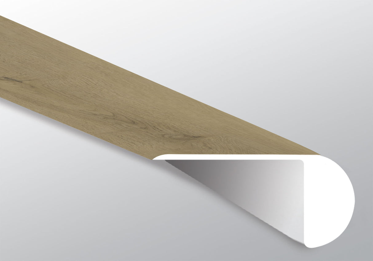 BENTON BLONDE (NARIZ DE ESCALÓN SUPERPUESTO [Madera • Mate • Medio] - LVT * MOLDURA DE VINILO DE LUJO) | 2 1/4" X 1" X 94"