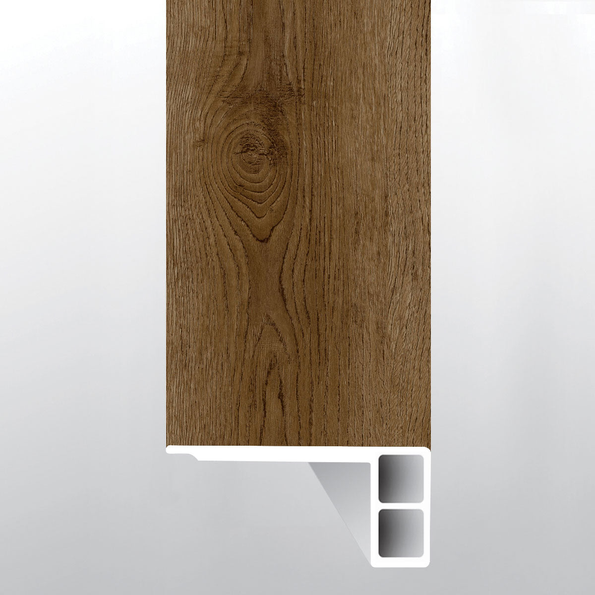 BERGEN HILLS (BORDE DE ESCALÓN AL RAS CON BORDE RELAJADO [Madera • Mate • Oscuro] - LVT * MOLDURA DE VINILO DE LUJO) | 6,9 cm x 1,9 cm x 243 cm