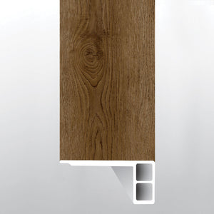 BERGEN HILLS (BORDE DE ESCALÓN AL RAS CON BORDE RELAJADO [Madera • Mate • Oscuro] - LVT * MOLDURA DE VINILO DE LUJO) | 6,9 cm x 1,9 cm x 243 cm