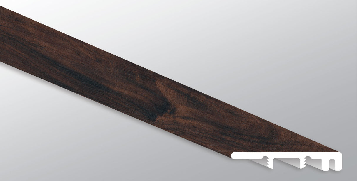 Acacia bruñida (TAPA FINAL [Madera • Mate • Oscura] - LVT * MOLDURA DE VINILO DE LUJO) | 3,81 cm x 6,35 cm x 249,6 cm