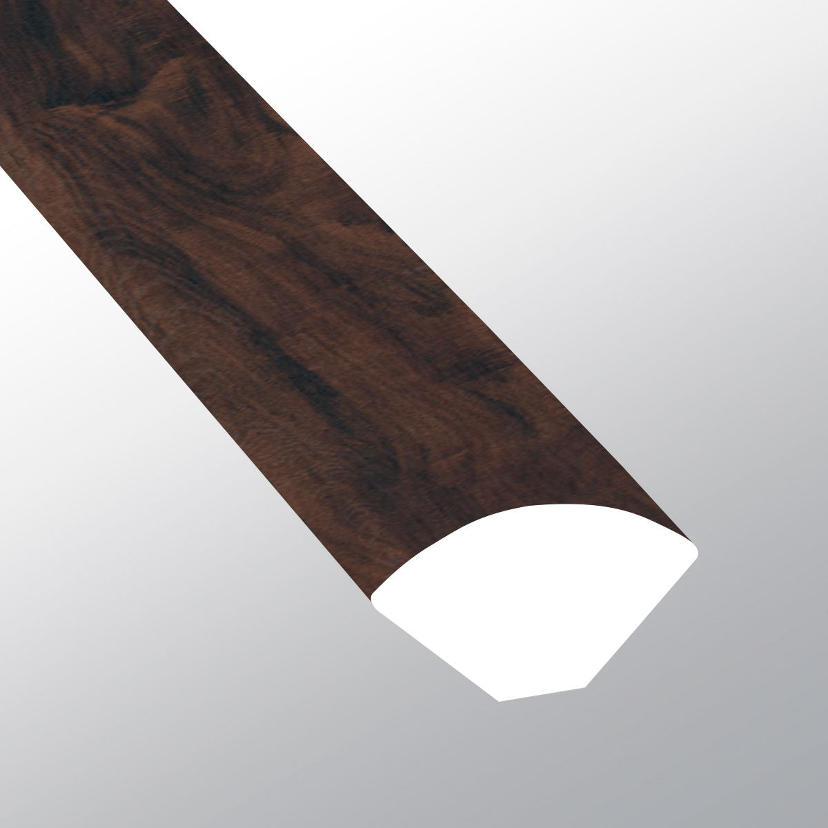 Acacia bruñida (Cuarto de círculo [Madera • Mate • Oscura] - LVT * Molduras de vinilo de lujo) | 1,6 x 1,9 x 243 cm