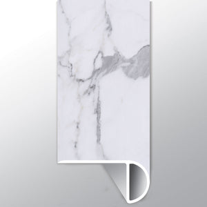 Calacatta Legend (NARIZ DE ESCALÓN SUPERPUESTO [Mármol • Mate • Claro] - LVT * MOLDURA DE VINILO DE LUJO) | 2 1/4" X 1" X 94"