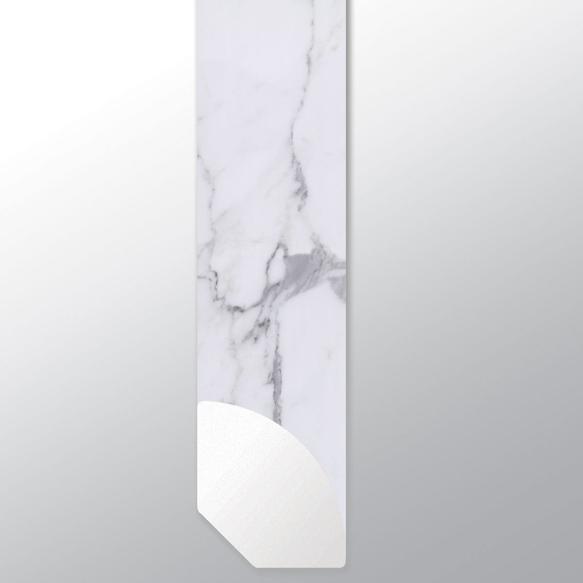 Calacatta Legend (Cuarto de círculo [Mármol • Mate • Claro] - LVT * Molduras de vinilo de lujo) | 1,6 x 1,9 x 243 cm