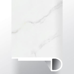 Calacatta Marbello (Ranura de escalera empotrada [Mármol • Mate • Claro] - LVT * Molduras de vinilo de lujo) | 2 3/4" x 3/4" x 94"