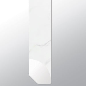 Calacatta Marbello (Cuarto de círculo [Mármol • Mate • Claro] - LVT * Molduras de vinilo de lujo) | 1,6 x 1,9 x 243 cm