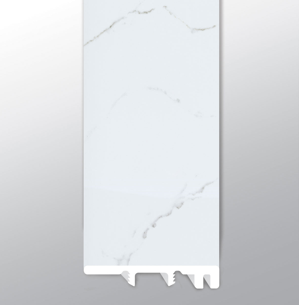 Calacatta Serra ( END CAP [ Marble • Matte • Light ] - LVT * LUXURY VINYL TRIM ) | 1 1/2" X 1/4" X 94"